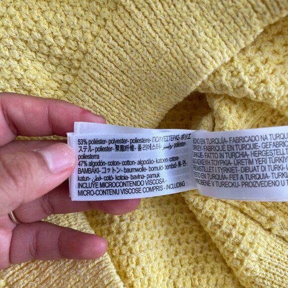 Zara Yellow Short Sleeve Knit Cardigan (sz M) - Picture 9 of 9